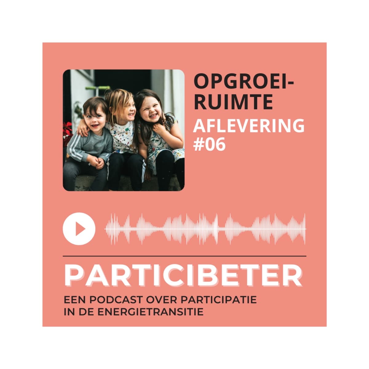 Artwork aflevering 6: drie lachende kinderen op een stoep